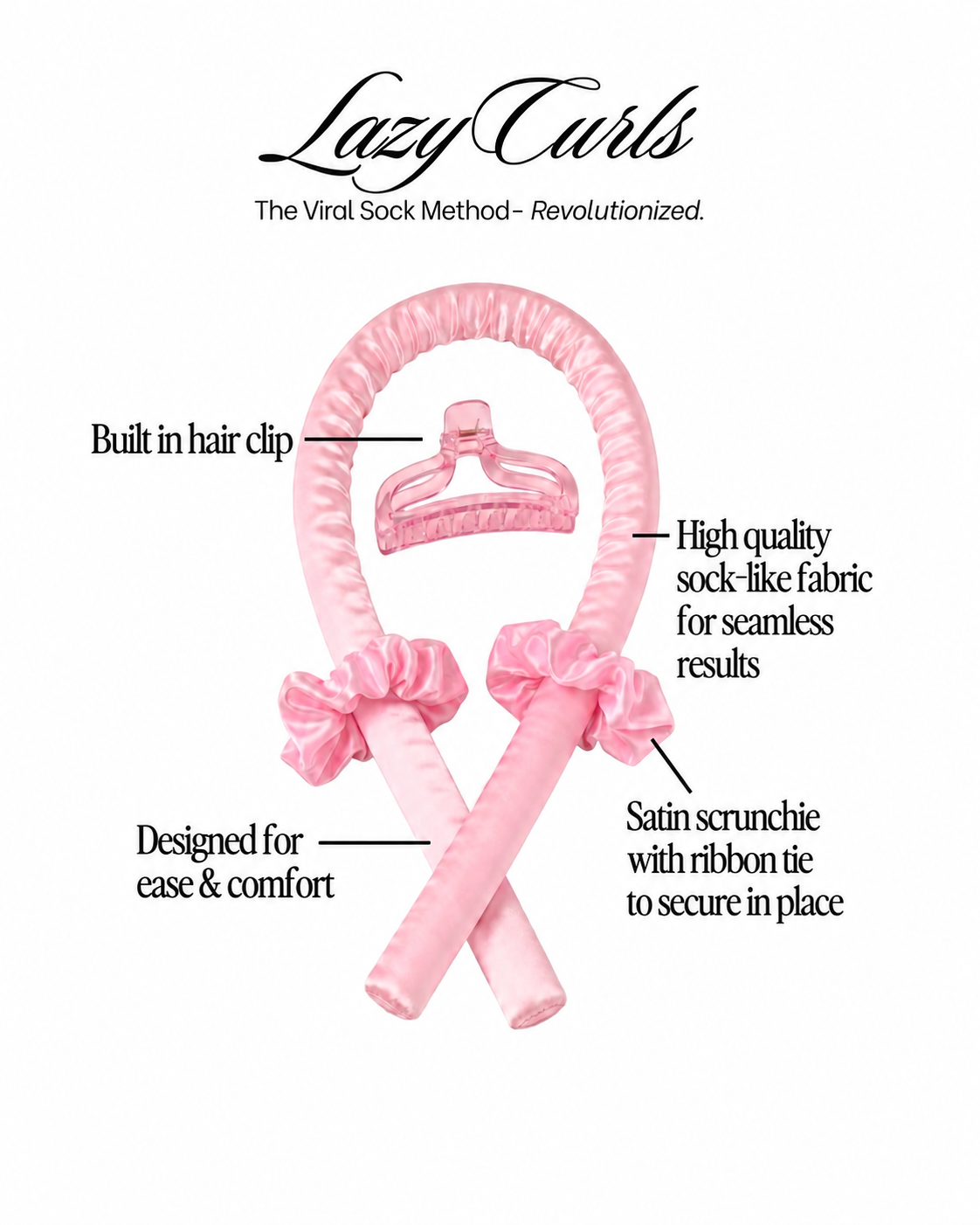 LazyCurl Heatless Curling Rod